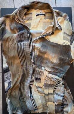 Haupt Shirt Men's Abstract Geometric Patternt Size 44 XL 17.5
